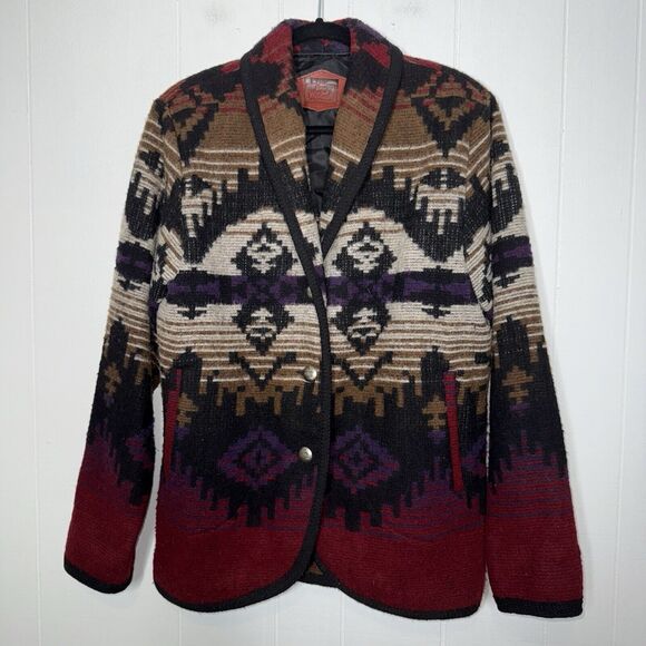 The Woolrich Woman Vintage Wool Jacket Southwestern Aztec Ranch Country Size M - Picture 1 of 6